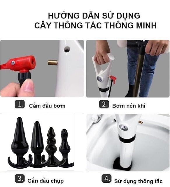 Bộ đầu thay thế m&aacute;y th&ocirc;ng bồn cầu bằng silicon