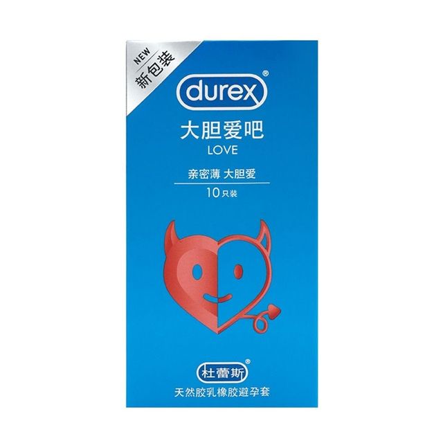 Hộp 10 C&aacute;i Bao cao su Durex Love - Si&ecirc;u mỏng, hương vani ch&iacute;nh h&atilde;ng