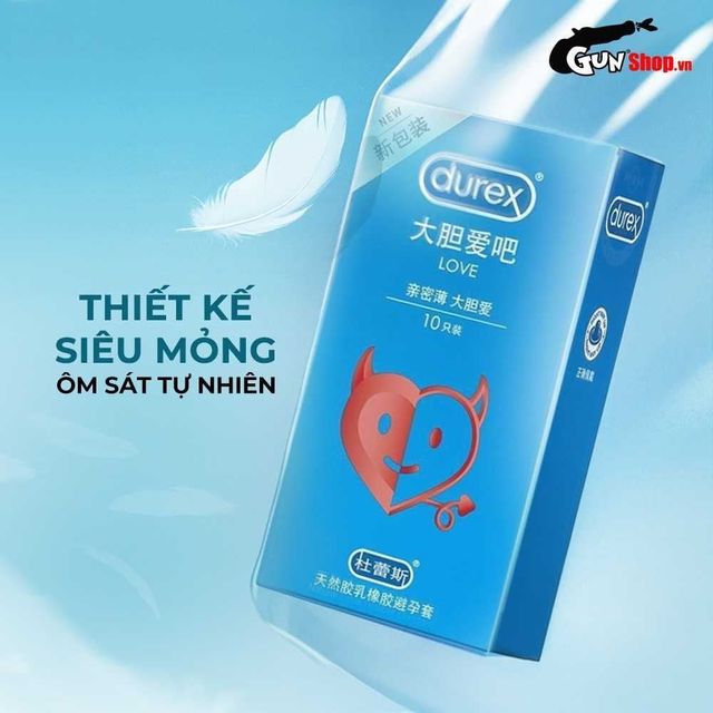 Dung t&iacute;ch Hộp 10 C&aacute;i Bao cao su Durex Love