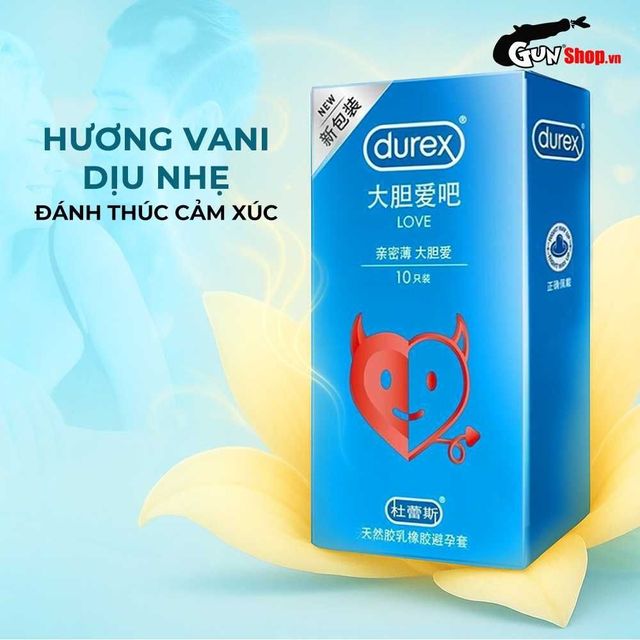 Hộp Bao cao su Durex Love - Sản phẩm y&ecirc;u th&iacute;ch của mọi cặp đ&ocirc;i