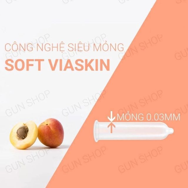 Bao cao su Nakanishi Hương đ&agrave;o - Mặt trước