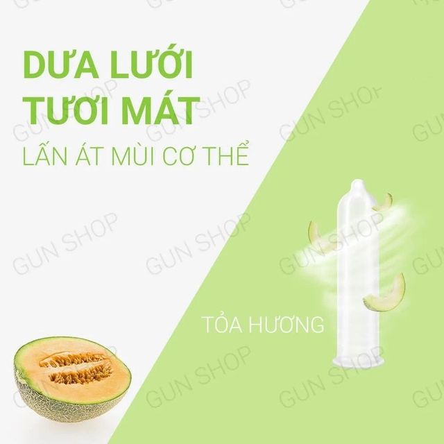 Bao cao su Nakanishi - Si&ecirc;u mỏng 0.03mm - Hương dưa lưới