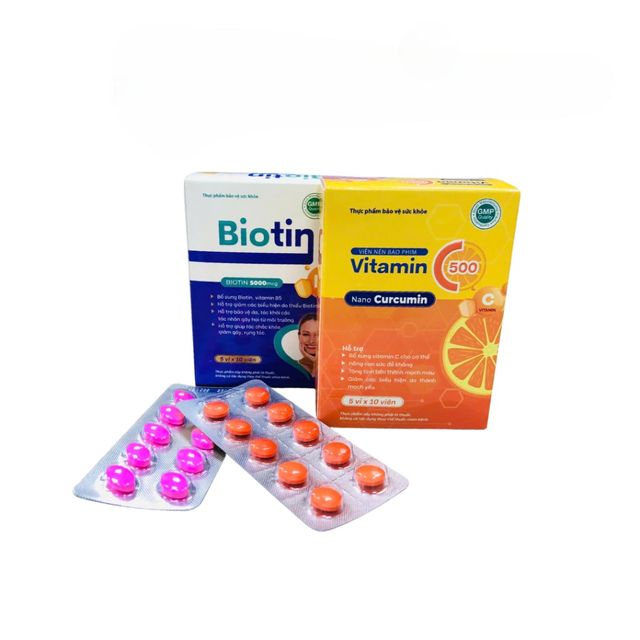Th&agrave;nh phần của Combo Biotin + Vitamin C