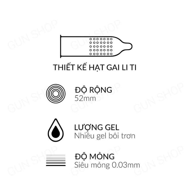 Bao cao su Muaisi 0.03 Ultrathin V&agrave;ng