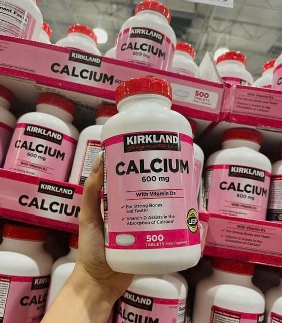 Vi&ecirc;n uống Canxi Kirkland Calcium 600mg D3 500 vi&ecirc;n