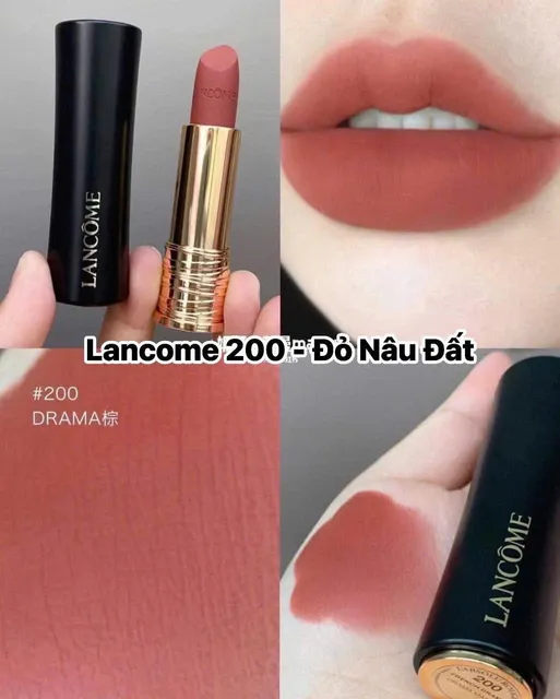 Son Lancome 200 L&rsquo;Absolu Rouge Drama Matte - H&igrave;nh ảnh sản phẩm 3