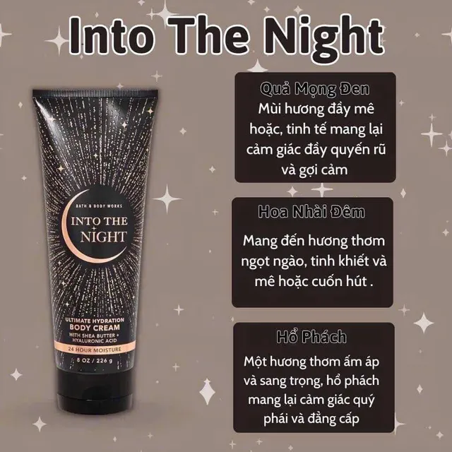 Kem Dưỡng Thể Bath & Body Works Into The Night 226g