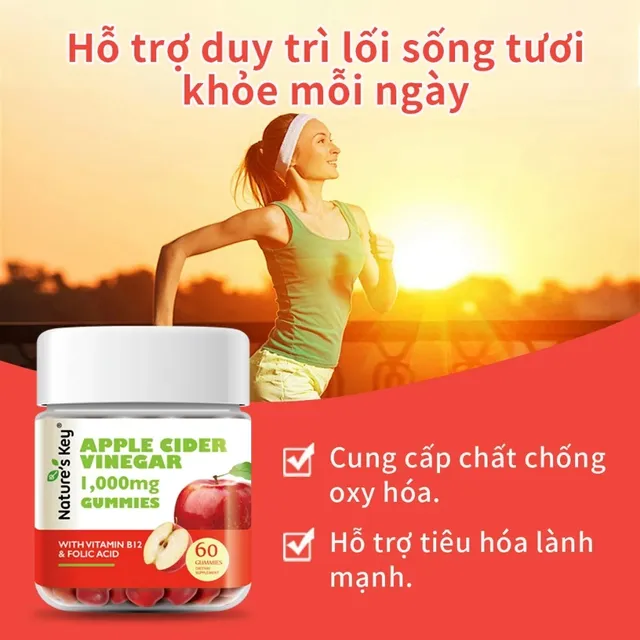 NATURE'S KEY Vi&ecirc;n Kẹo Dẻo Giấm T&aacute;o