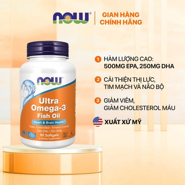 Vi&ecirc;n uống Omega-3 Ultra Now Foods