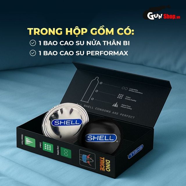Hộp bao cao su Shell Dino Trice