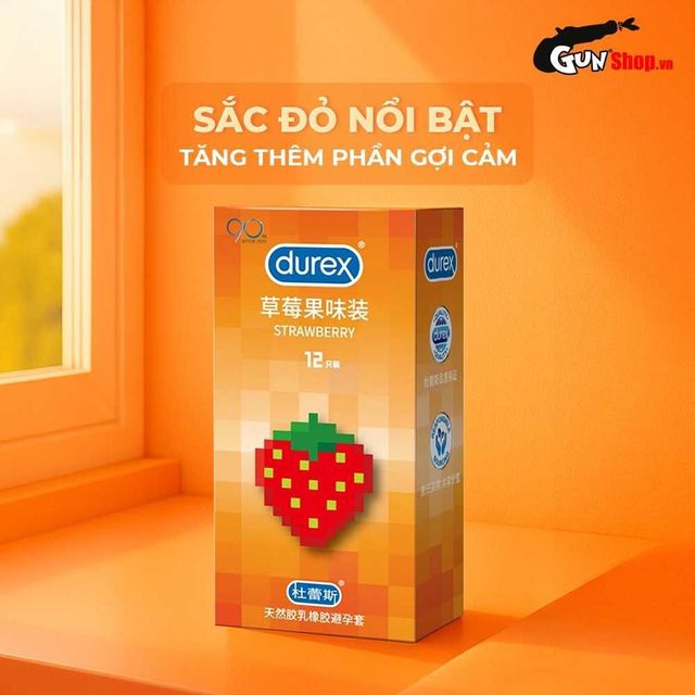 Bao cao su Durex Strawberry - Hương d&acirc;u