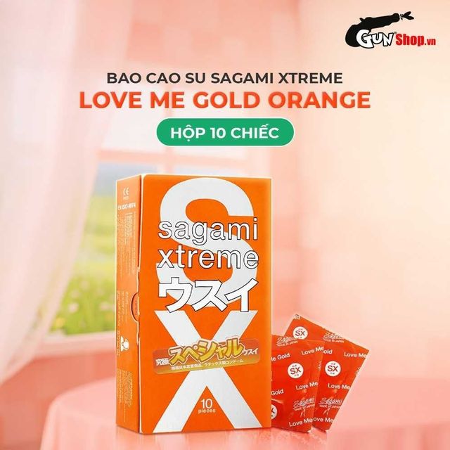 Bao cao su Sagami Xtreme Love Me Gold Orange 4