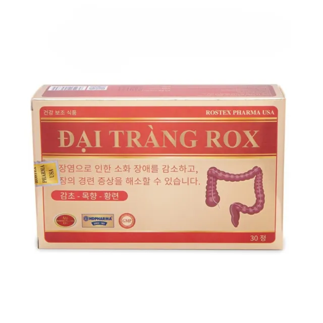 Đại Tr&agrave;ng Rox sản phẩm thảm thực giảm vi&ecirc;m đại tr&agrave;ng, rối loạn ti&ecirc;u h&oacute;a - Hộp 30 vi&ecirc;n