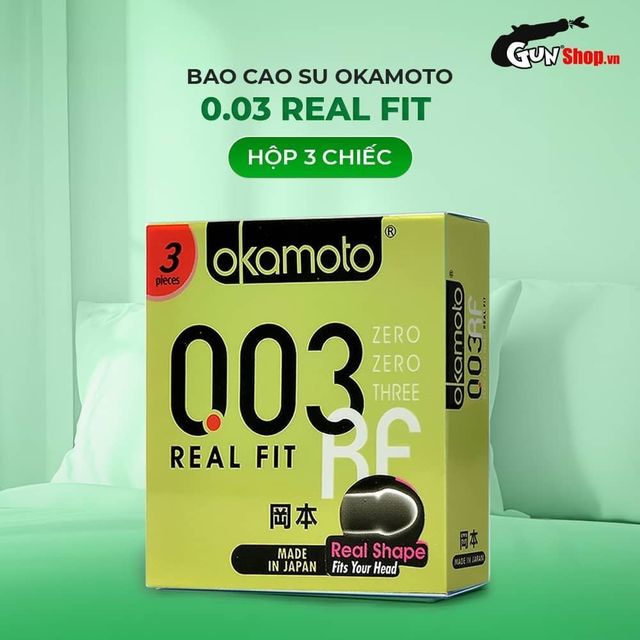 Bao cao su Okamoto 0.03mm Real Fit - Cảm gi&aacute;c gần gũi