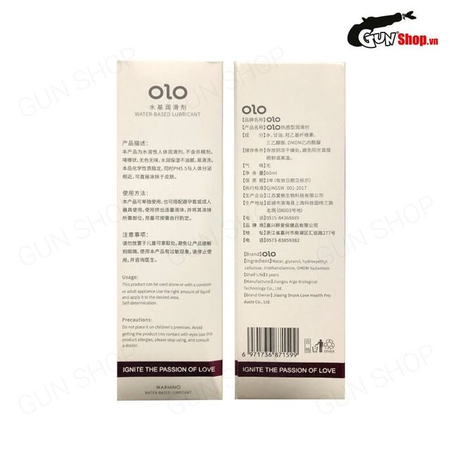 Cảm gi&aacute;c ấm &aacute;p của Gel OLO Warming
