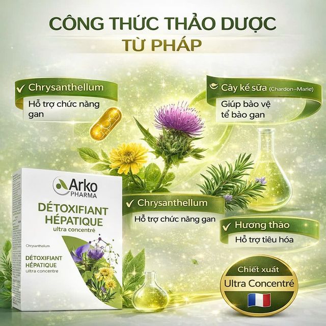 Nước Uống Thải Độc Gan Arkopharma Detoxifiant H&eacute;patique - Hỗ Trợ Ti&ecirc;u H&oacute;a
