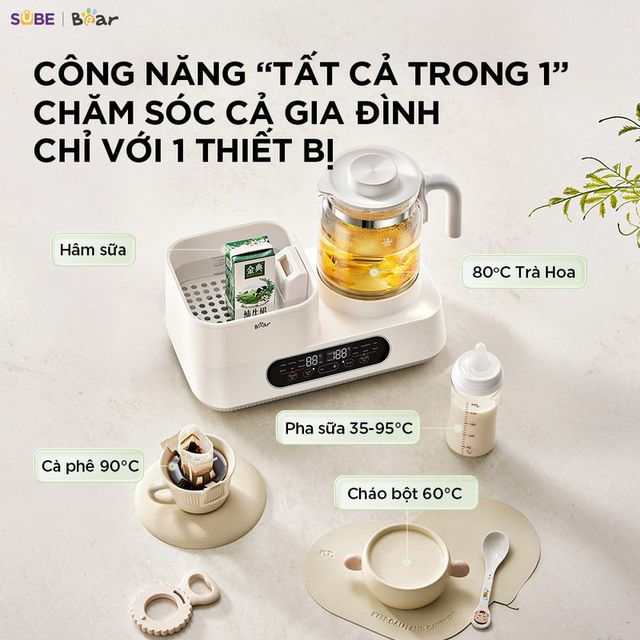 M&aacute;y H&acirc;m Sữa Bear thiết kế hiện đại