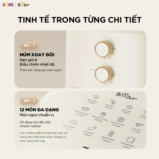 Nồi Chi&ecirc;n Kh&ocirc;ng Dầu BEAR 5L AF-5H15I52
