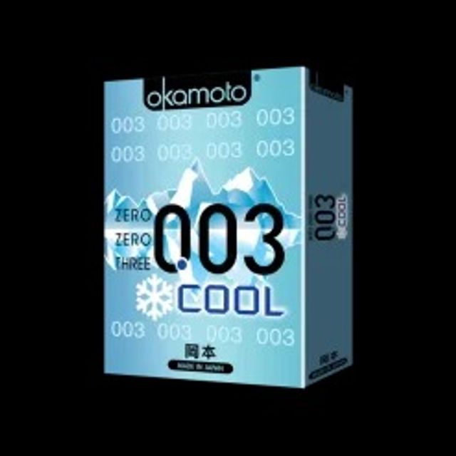 (Sales)Bao Cao Su Okamoto 0.03 Cool Siêu Mỏng Bóng Láng Mát lạnh hộp 8 150 Chính hãng - hình ảnh thực tế