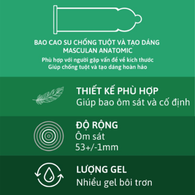 (Cao cấp) Bao Cao Su Masculan Anatomic &ndash; Tạo D&aacute;ng Ho&agrave;n Hảo Hộp 10 C&aacute;i Ch&iacute;nh h&atilde;ng