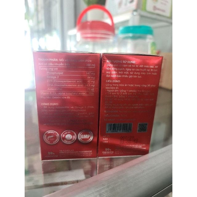Omega 3 Nhuyễn thể Kioils - Meracin H30v - Omega 3 đỏ