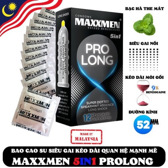 Bao cao su Maxman 5in1 Prolong