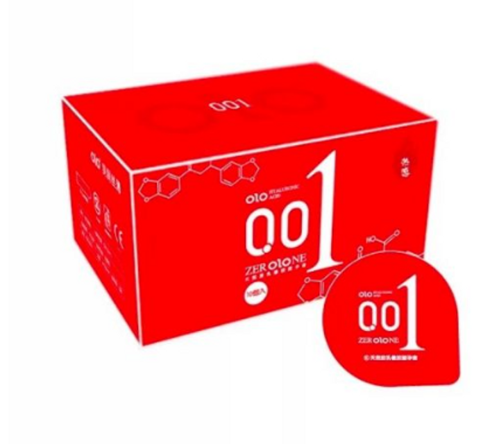 (Cao cấp) Bao Cao Su 0.01 Olo Đỏ Siêu Mỏng, Siêu Truyền Nhiệt, Hộp 10 Chiếc Chính hãng