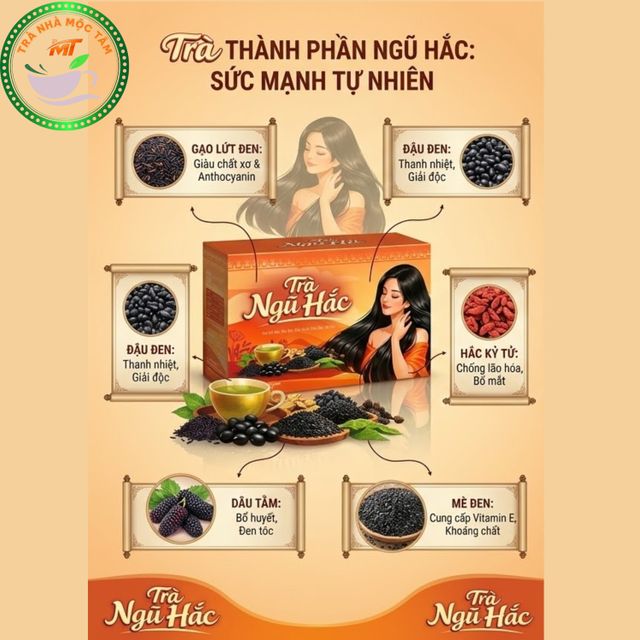 Th&agrave;nh phần Tr&agrave; Ngũ Hắc