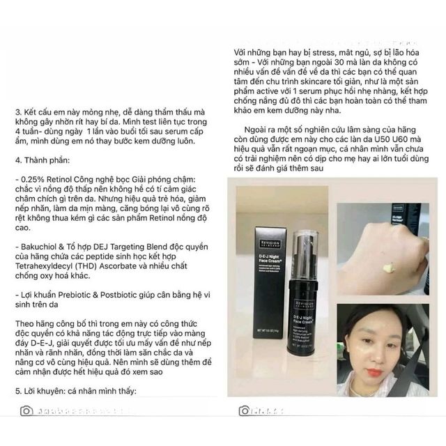 Revision Skincare D.E.J Night Face Cream Mini