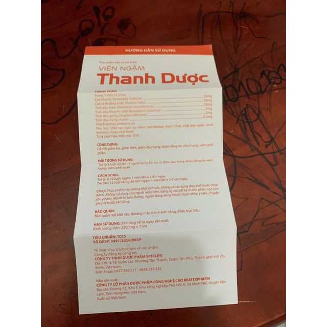 Hộp Kẹo ng&acirc;m Thanh Dược