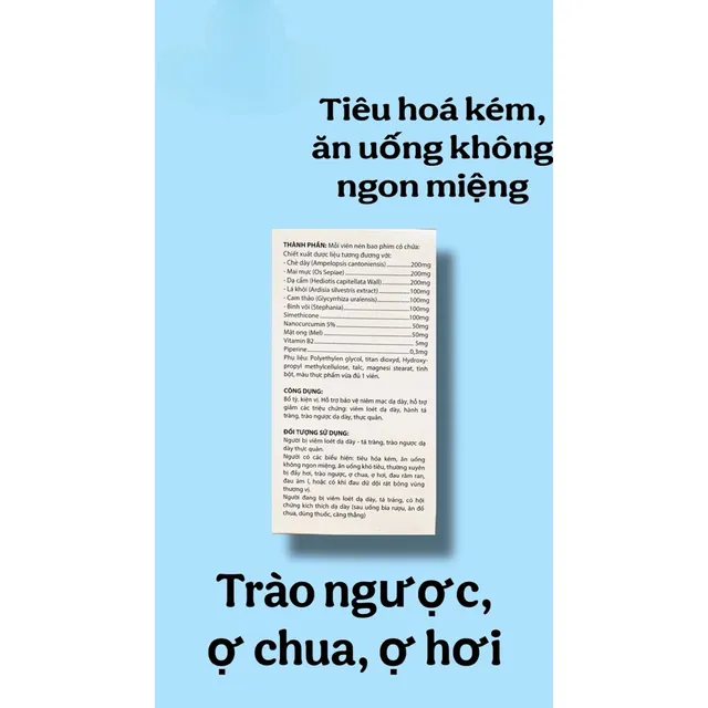 Th&agrave;nh phần Vi&ecirc;n uống Dạ D&agrave;y ZENTAC