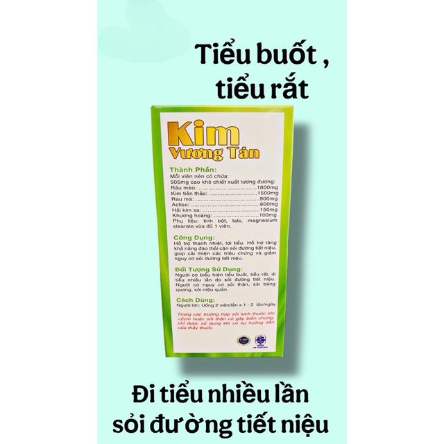 Vi&ecirc;n uống Kim Vương T&aacute;n - Hỗ trợ sức khỏe đường tiết niệu