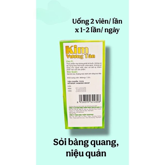 Vi&ecirc;n uống Kim Vương T&aacute;n - Chai 60 vi&ecirc;n