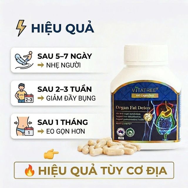 Vi&ecirc;n Uống Giarm Mỡ Nội Tạng Vitatree Organ Fat Detox