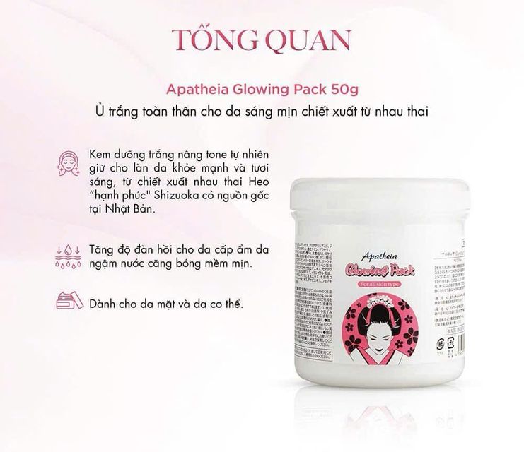 Kem ủ trắng da Apatheia Glowing Pack 500g