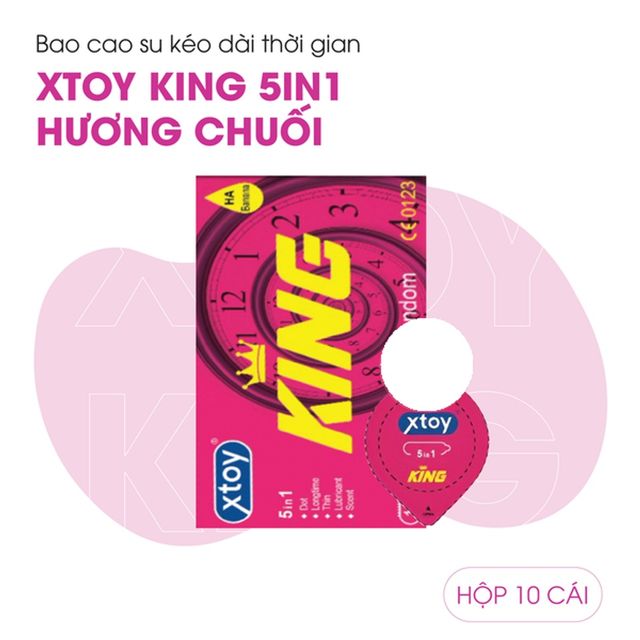 Bao Cao Su K&eacute;o D&agrave;i Thời Gian Xtoy King 5in1 Hương Chuối