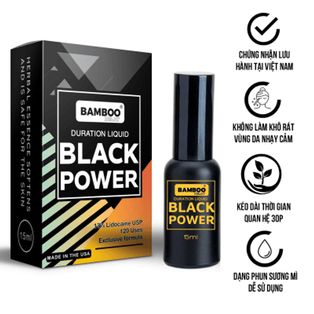 H&igrave;nh ảnh gel b&ocirc;i trơn Bamboo Delay &ndash; Black Power