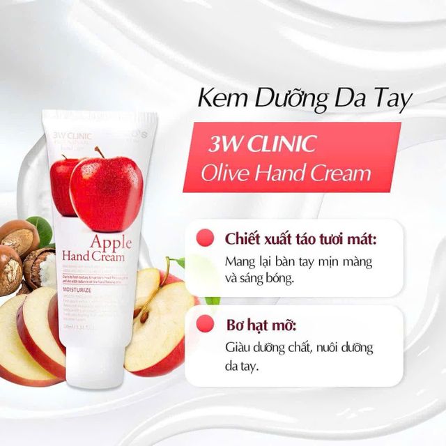 Kem Dưỡng Da Tay 3W Clinic Apple