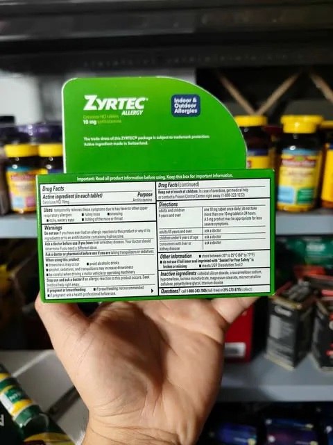Zyrtec Antihistamine Allergy