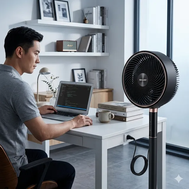Quạt c&acirc;y SHARP PJ-CD705A với Luồng gi&oacute; đối lưu 3D