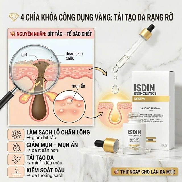 Sử dụng Serum T&aacute;i Tạo Da ISDIN