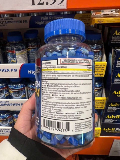 Kirkland Acetaminophen pm 375 Vi&ecirc;n
