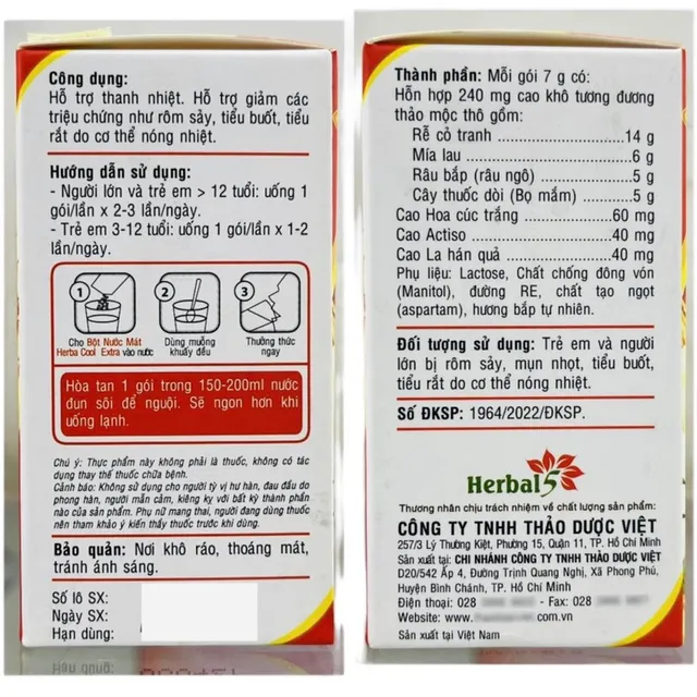 Hướng dẫn sử dụng Herba Cool Extra