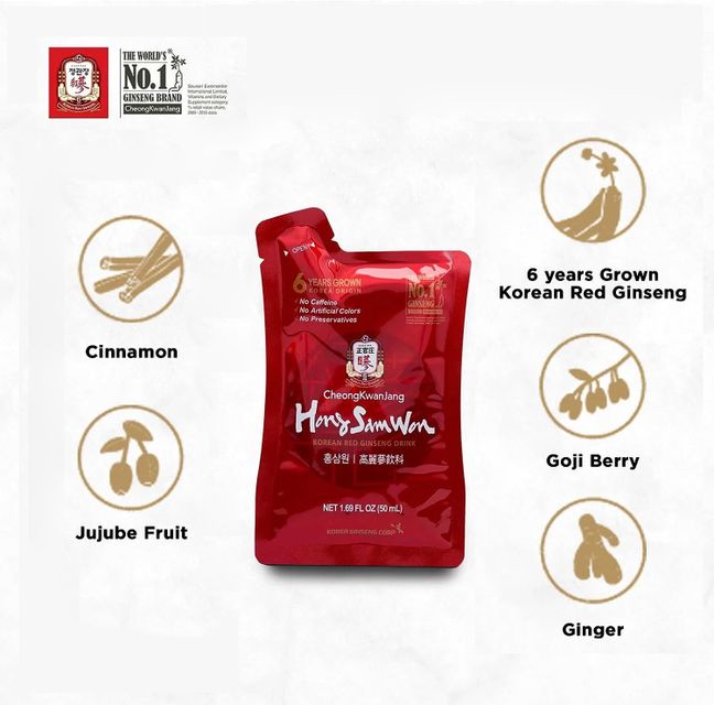 Hồng S&acirc;m H&agrave;n Quốc - Chuẩn xuất USA - Hộp 30 g&oacute;i