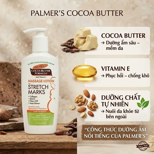 Kem dưỡng da rạn Palmer's Cocoa Butter Massage Lotion