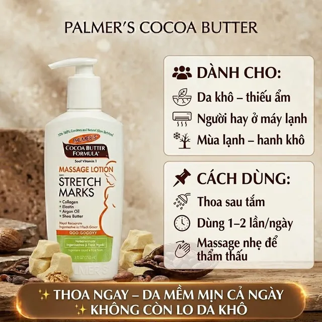 Kem dưỡng da rạn Palmer's Cocoa Butter Massage Lotion