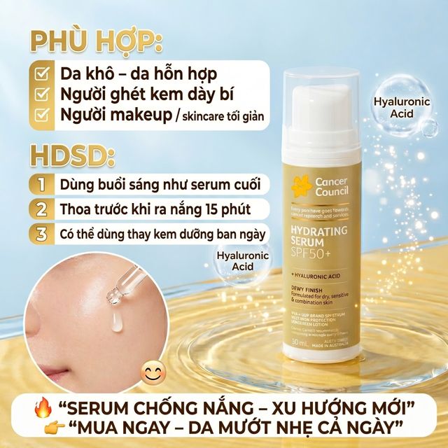 Sản phẩm Serum Chống Nắng Cancer Council