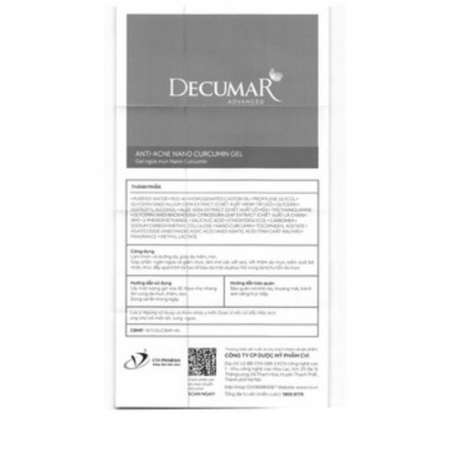 Gel ngừa mụn Decumar