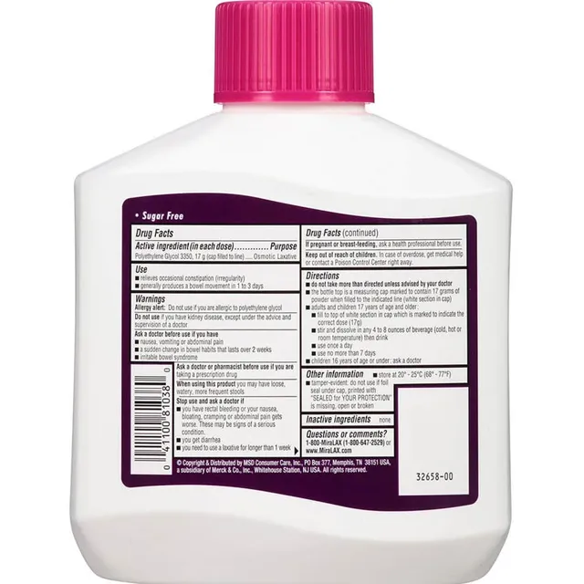 Hỗ trợ nhuận tr&agrave;ng MiraLAX Powder Laxative