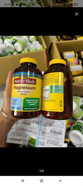 Vi&ecirc;n uống Magnesium Extra Strength Nature Made 180 vi&ecirc;n